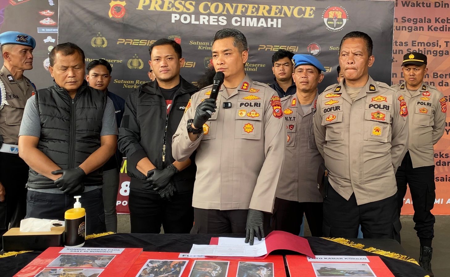 Press release pengungkapan kasus penyerangan (foto: Info Bandung Barat)