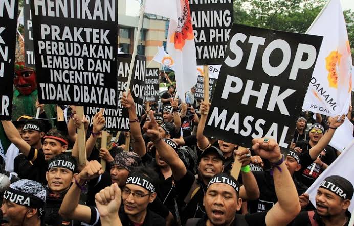 Unjuk rasa tolak PHK massal (foto: istimewa)